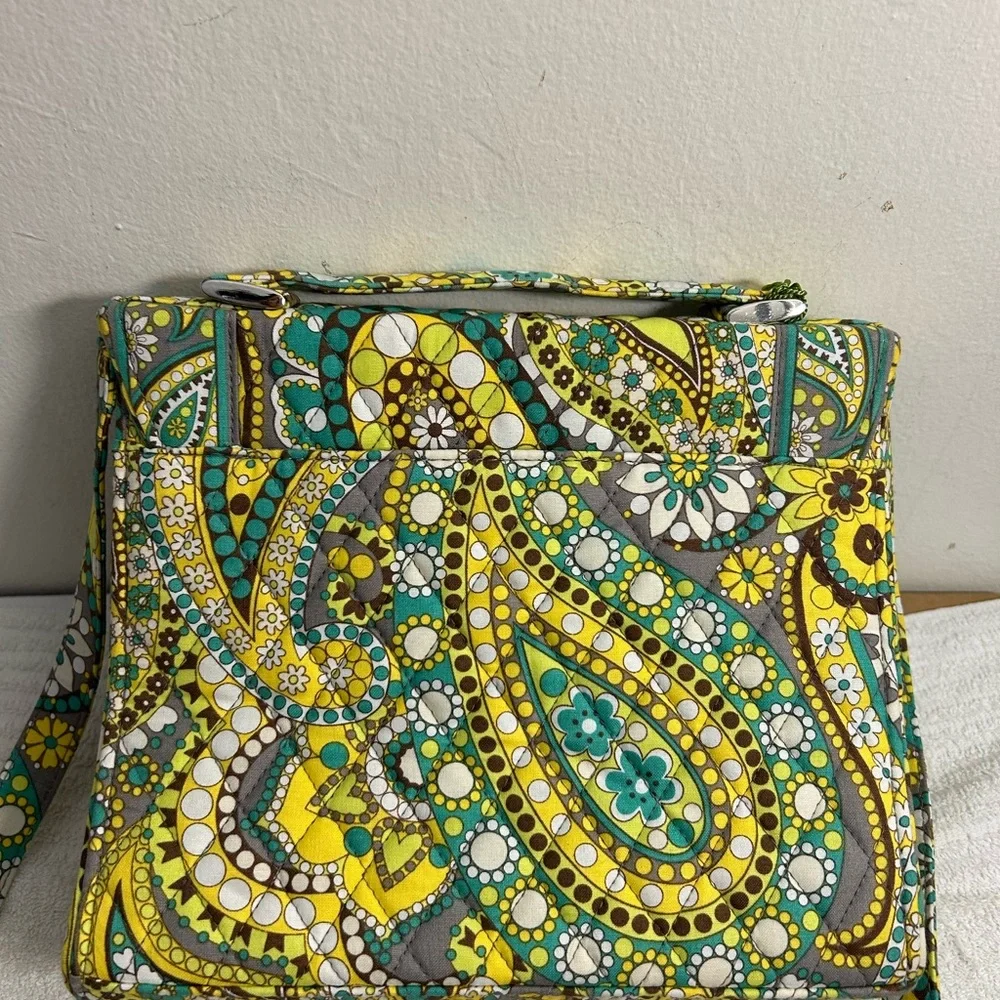 Vera Bradley Green Yellow Paisley Crossbody Bag